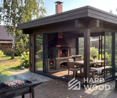 Беседка с мангальной зоной №102 - фото 2308