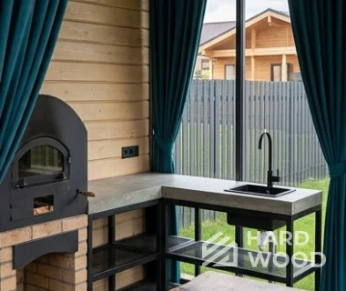 Дачная беседка с панорамными окнами №96 - фото 2270