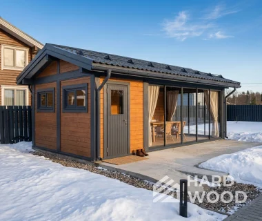 Беседка из дерева с окнами в пол №95 - фото 2264