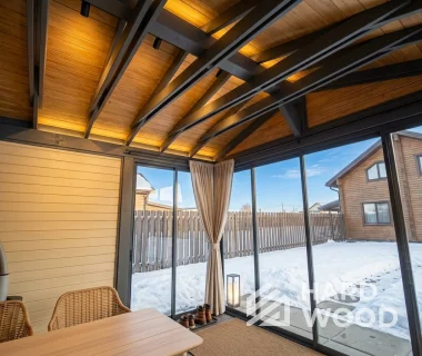 Беседка из дерева с окнами в пол №95 - фото 2263